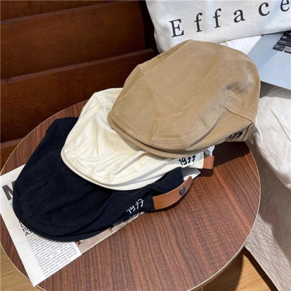 Sun Protection Retro Embroidery Hat Rough Edge Newsboy Cap Street Style   Travel