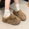 Модные женские меховые балетки из хлопка, зимние повседневные хлопковые туфли для женщин 2025 года, модные теплые удобные зимние ботинки с открытой пяткой, шлепанцы