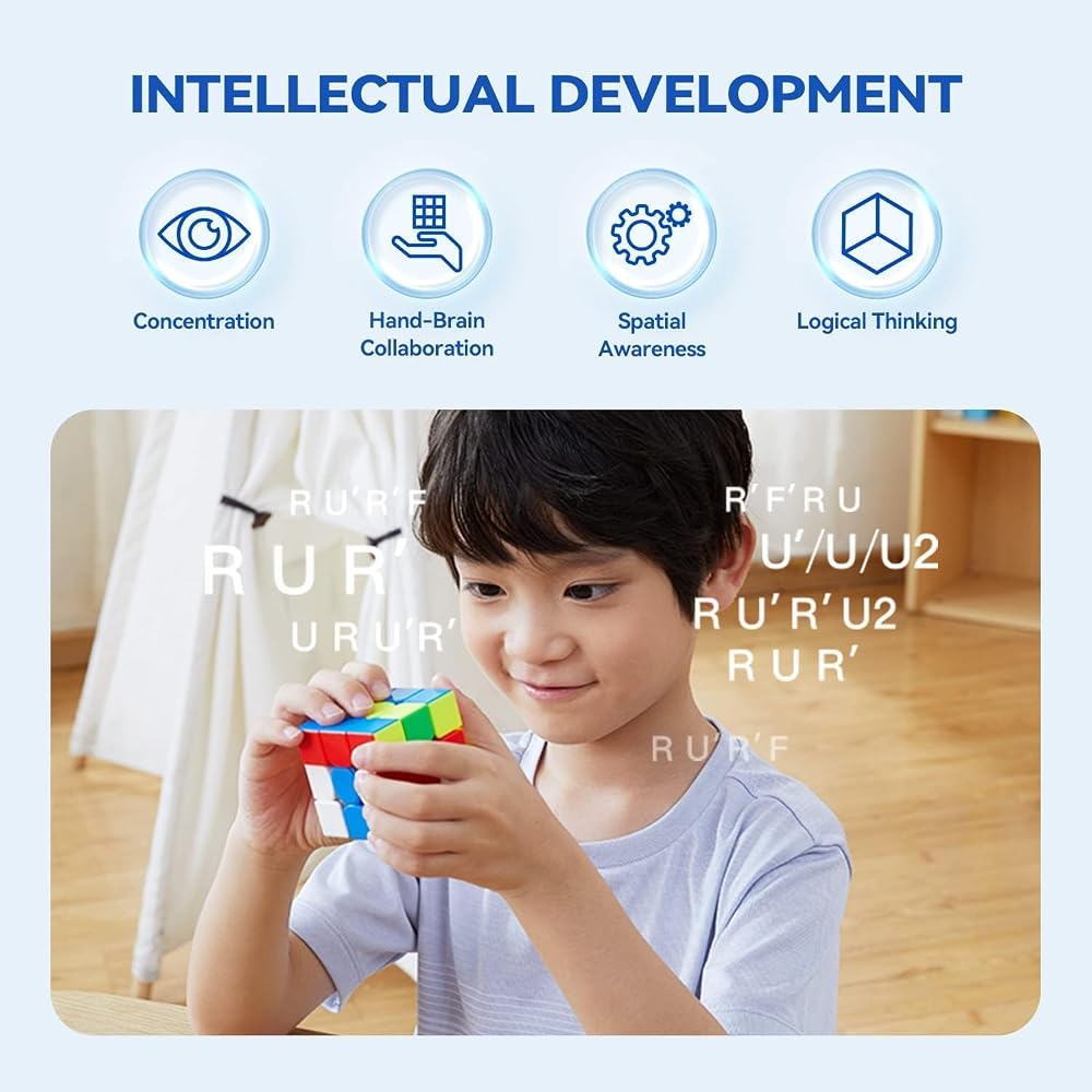 Monster Go Magnetic 3 EDU Magic Cube MG356 - Stickerless Educational Puzzle for Kids and Beginners