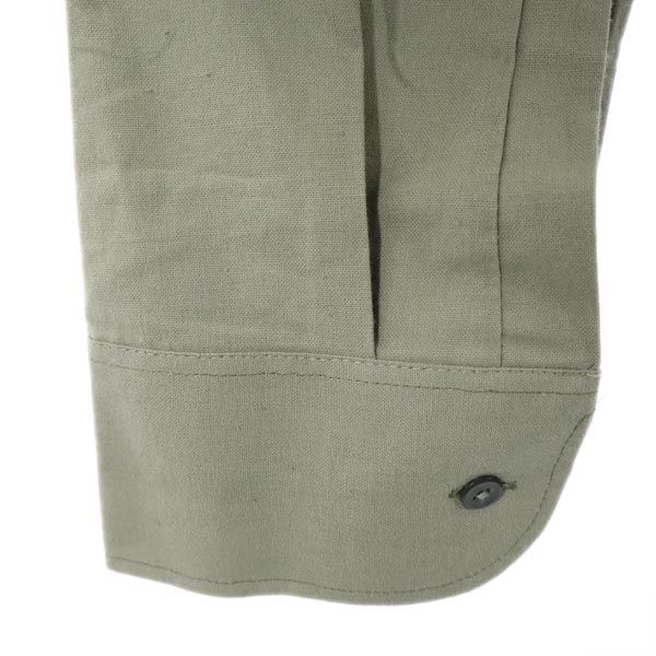 Vintage 60s Long Sleeve Euro Work Shirt 36 Khaki Men's Used