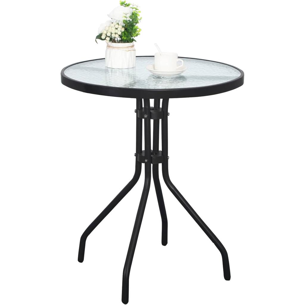 Island Round Table 60Cm + 4X Sofia Chairs Dark Gray