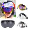 Motorcycle Helmet Bubble Visor 3-Snap Design Flip Up Down Open Face Visor Lens Gift for Motorcross Enthusiasts Windproof