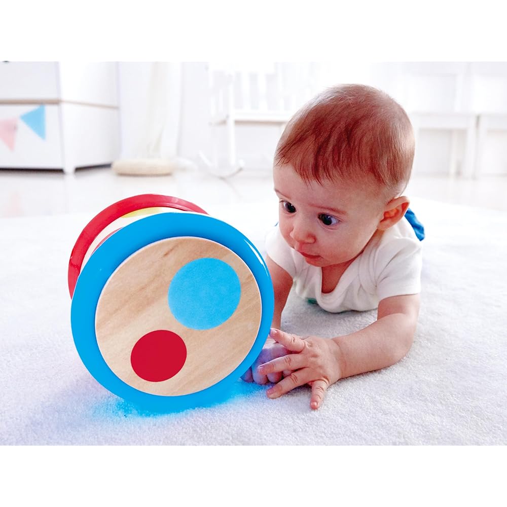 Hape Baby Drum E0333A 6 Months and Up Musical Toy Safe Materials Compact Design
