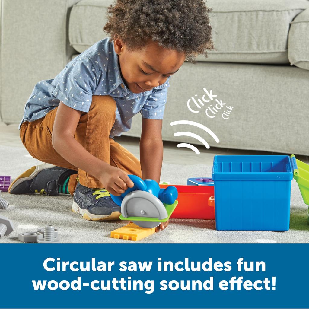 Learning Resources All-in-One Toolbox, 18 Pieces, Play House Toy, LER9754, Authentic