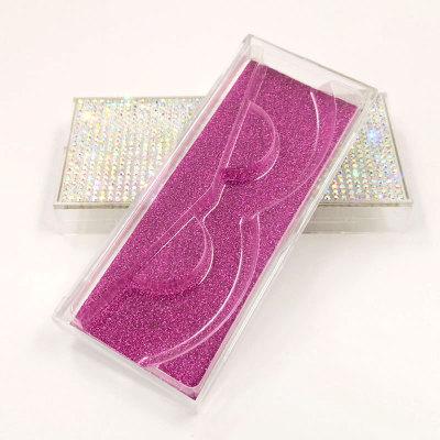Custom Packaging Glitter Rhinestone Lash case Empty Rhinestones Eyelash Box with windows