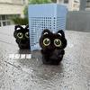 Большеглазая Черная Кошка Плюшевая Кукла Подвеска Милый Пищащий Черный Котенок Сумка Брелок Подвеска