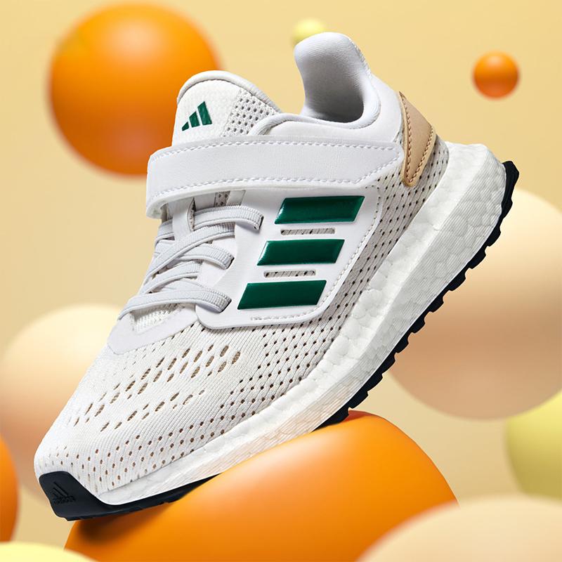 Adidas Pureboost 22 Comfortable Casual Durable Low-Top Kids Running Shoes Kids Running Shoes White Green IF5554