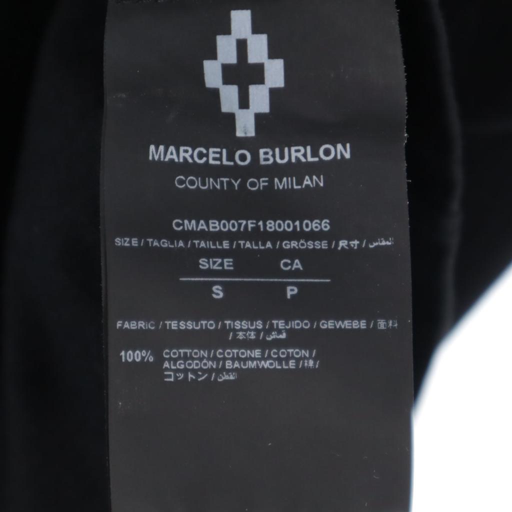 Marcelo Burlon Футболка с длинным рукавом с принтом на спине S черная Ron T Мужская Б/У
