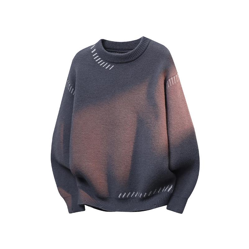 Men S Loose Crew Neck Pullover Knit Sweater Autumn Winter