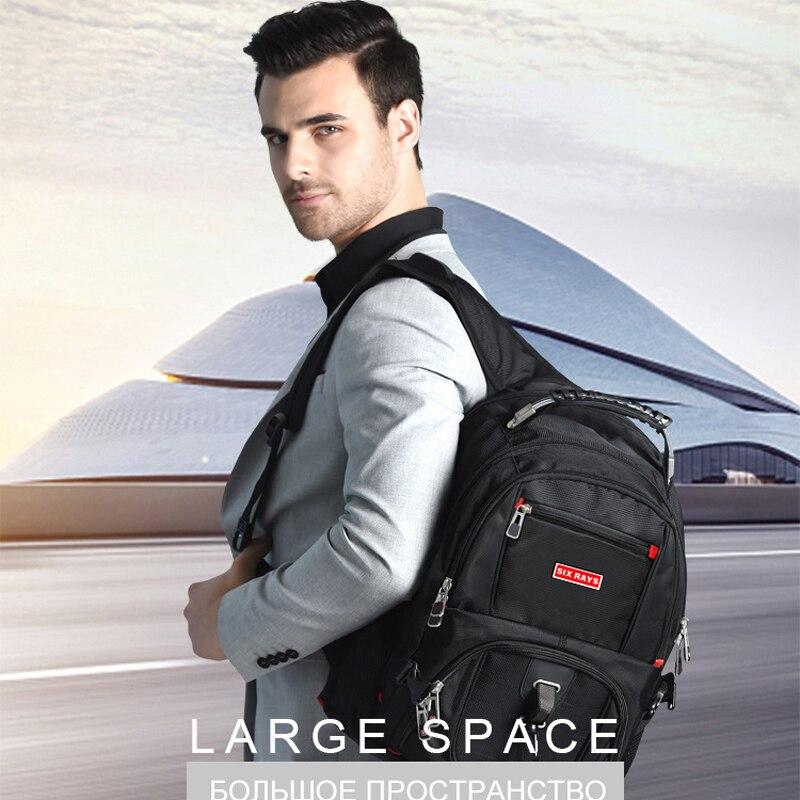 Sixrays Swiss Multi-functional 15,6 "Рюкзак для ноутбука с рукавами, водонепроницаемая школьная сумка с USB-портом для зарядки, походная дорожная сумка