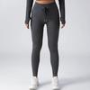 Women's Seamless Fitness Yoga Set: Zipper Long-Sleeve Top & Drawstring Hip-Lifting Trousers