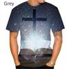Fashion God Graphic T Shirts Summer Short Sleeve Unisex's Clothing Round Neck Cross 3d Printed T-shirt Christian Jesus Unisexs Clothes