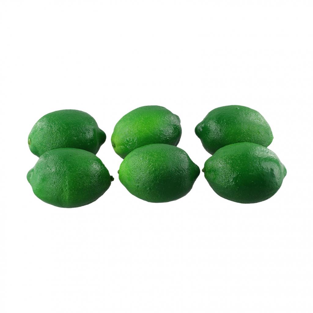 Photography Props Artificial Lemon 6pcs Green Plastic Limes Simulation