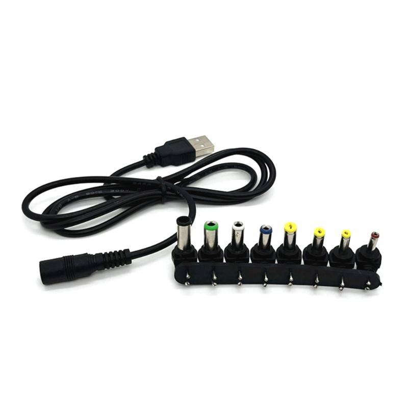 USB 5V на DC9V 12V Кабель питания для роутеров, динамиков, USB на DC5.5x2.5мм, 8 адаптеров, Зарядный кабель, Шнур питания
