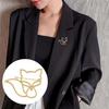 Women Brooch Hollow Fox Decor Stainless Exquisite Anti-slip Wear-resistant Coat Collar Hat Scarf Decoration Clothes Pin Garment Jewelry