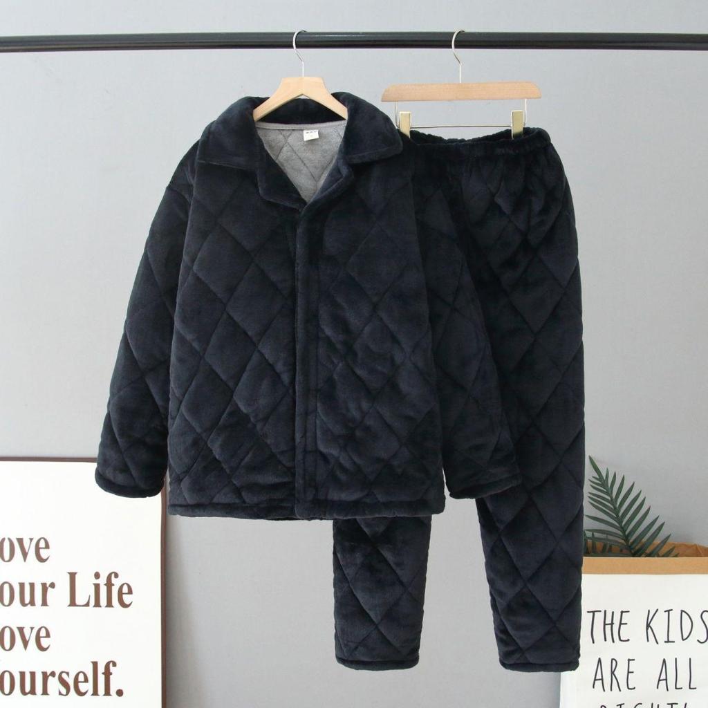 Мужская зимняя хлопковая куртка и комплект пижамы из толстого кораллового флиса для заключенных