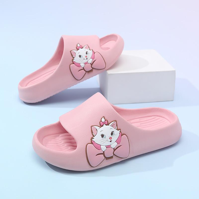 Уютные белые и розовые мультяшные домашние тапочки для девочек с нескользящей подошвой из ЭВА
