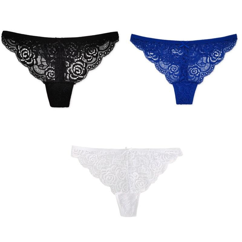 3Pcs/Set Julexy Big Thongs Lace Sexy Women Panties Solid Plus Size Hollow Out Underwear G-string 1XL-4XL Lingerie for Women