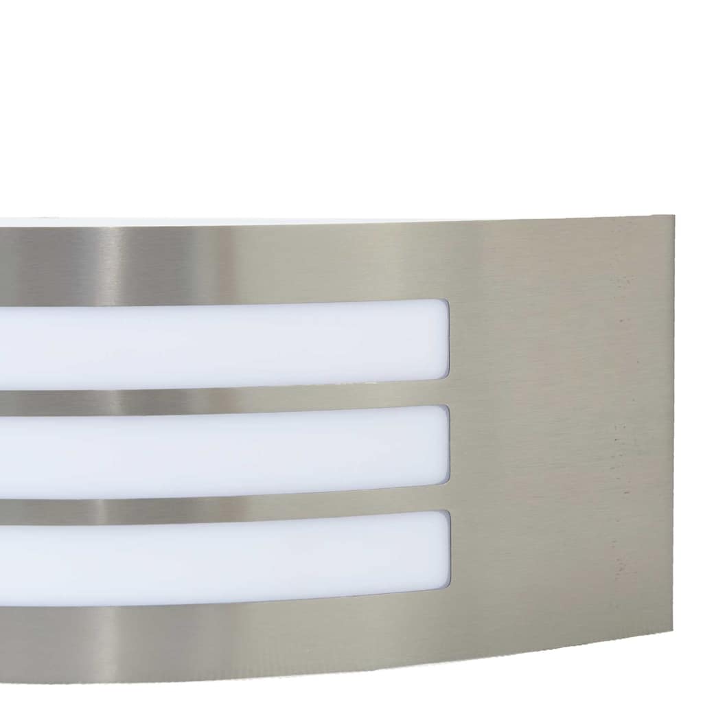Outdoor Wall Lamp Silver 32 x 10 x 10 cm Stainless Steel and Plastic
