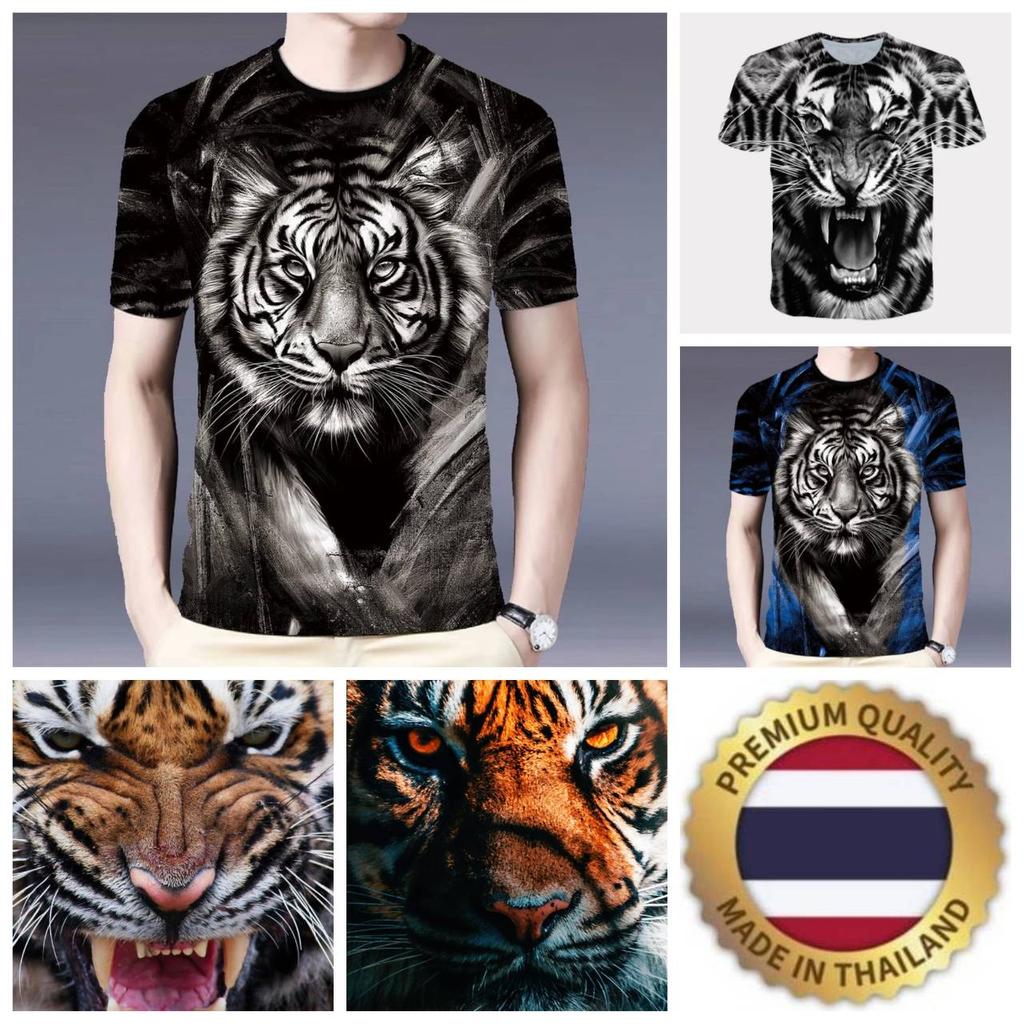 Tiger Muay Thai T-Shirt Kick Boxing 3D Print Vintage Training UV Protect Quick Dry Men Women Unisex Short Sleeve Round Neck MMA Mix Martial Art