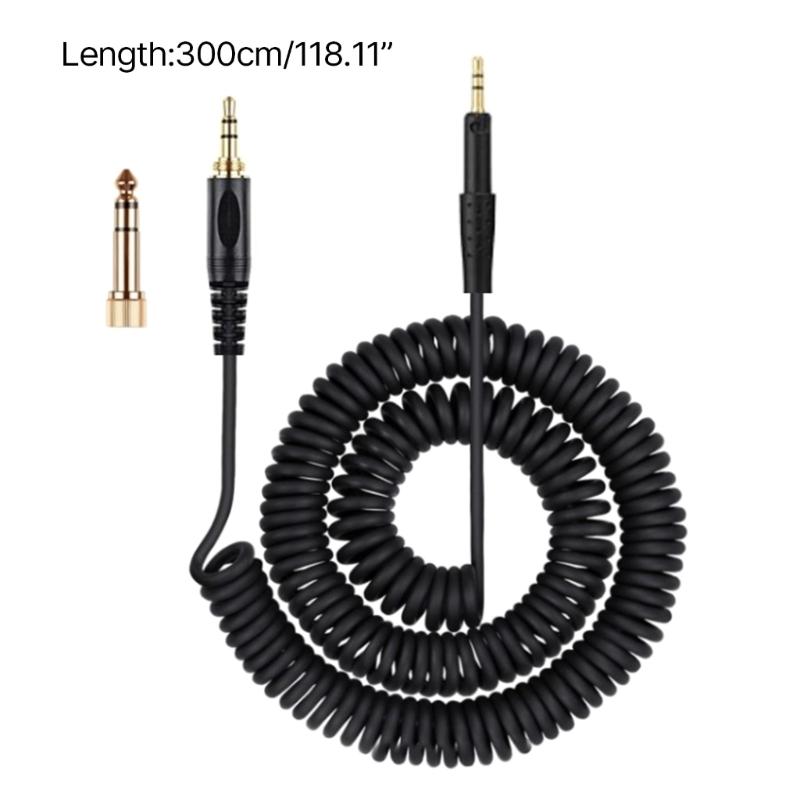 Replacement Headsets Coiled Cable Headphone Cord with 6.35mm Adapters for HD8 HD6 HD7 DJ750 HD598SE HD598CS HD599