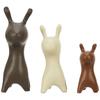 Home Décor Elk Family Matte Finish Ceramic Figurines - (Set of 3, Matte Brown)
