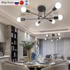 Retro Led Chandelier Black/Gold Modern Ceiling Lamp E27 Ceiling Chandelier Light Romantic Hanging Pendant Lamp Dining Room Decor