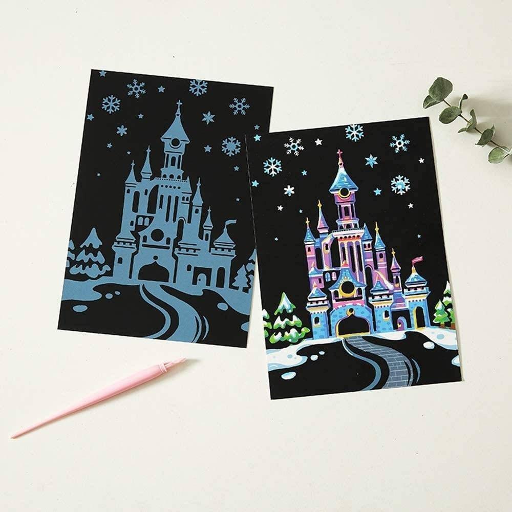 Magiczna zdrapka magiczne domki (4szt.) 20x15 cm