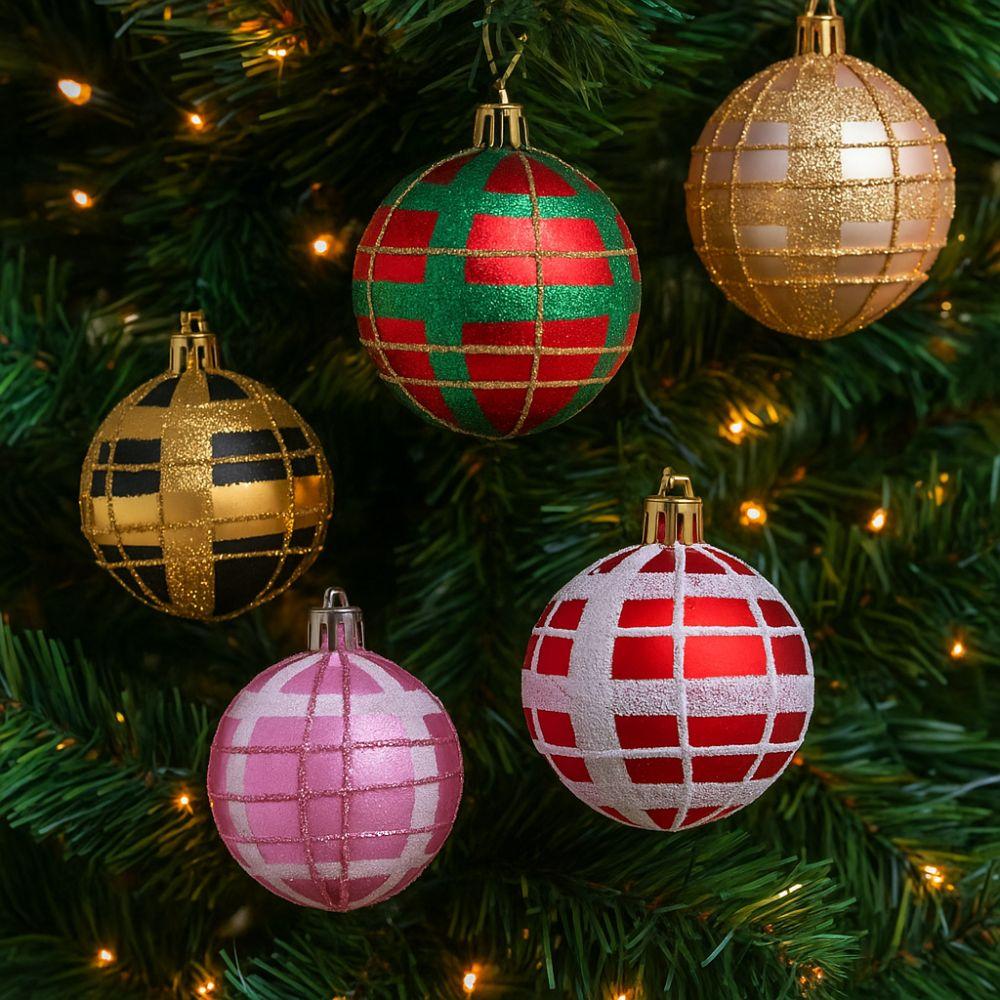 6pcs Shatterproof Christmas Tree Hanging Balls Painted Christmas Gift Balls  Xmas Tree Ornaments