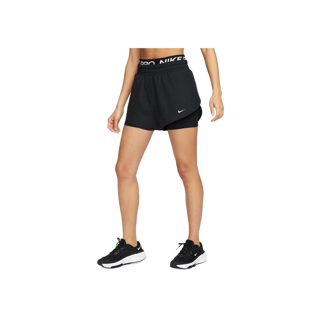 Nike Dri-Fit Удобные Стильные Универсальные Шорты Два-в-Одном Женские шорты Черный HJ1205010