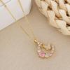 New Korean Fashion Butterfly Moon 2025 Necklace Women's Stainless Steel Cute Collar Chain High End Elegant Zircon Girls Gift