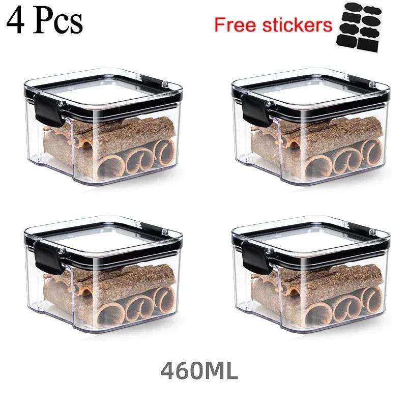 460 мл и 700 мл штабелируемый прозрачный кухонный органайзер, герметичная банка для лапши, коробка для хранения банок для сухих продуктов, бытовые влагостойкие коробки