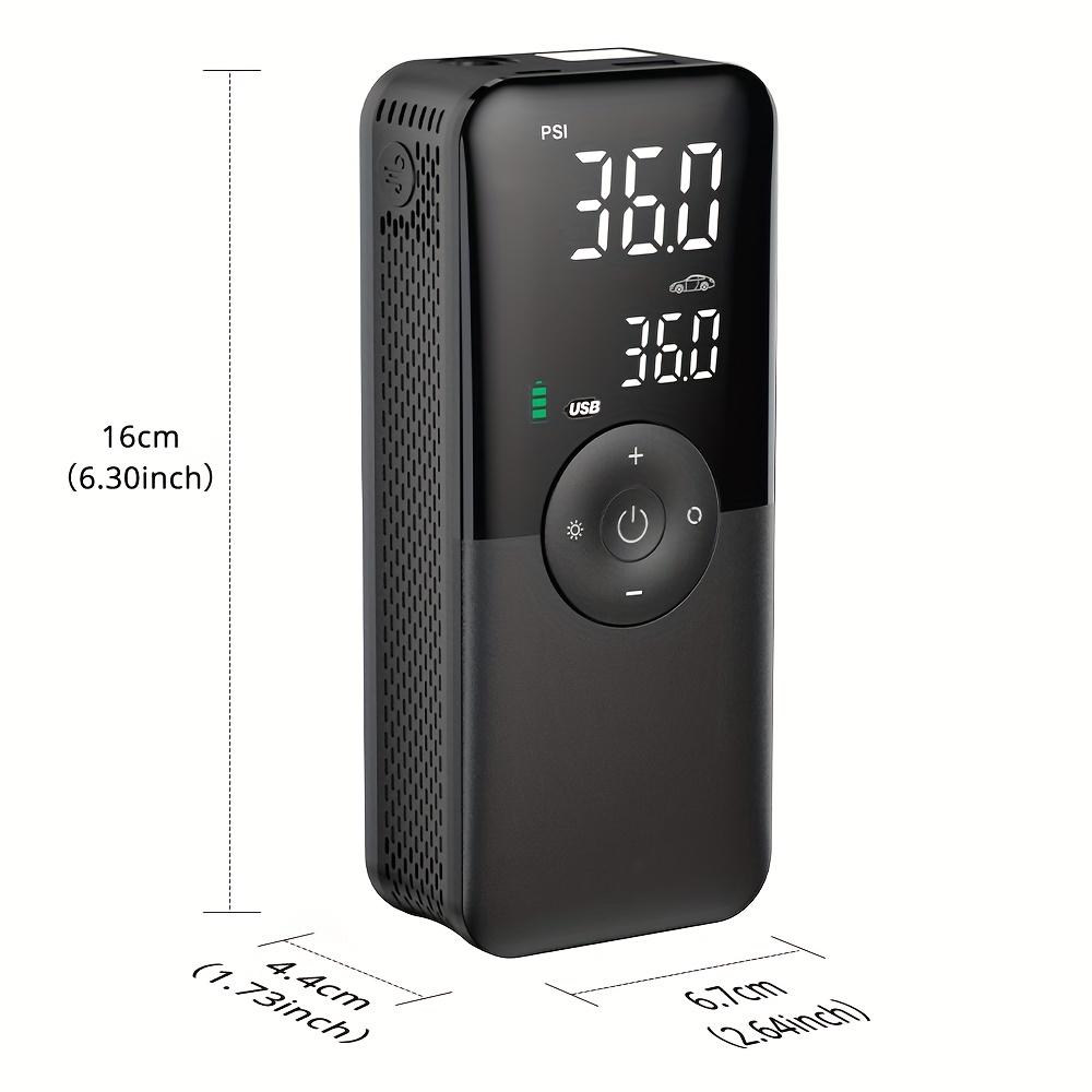 Portable Tire Inflator - USB and Battery Powered Air Compressor for Cars, Motorcycles and Bicycles with Digital Display