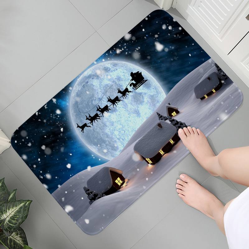 Коврик для входной двери с принтом Рождества, добро пожаловать, коврик для двери, противоскользящий коврик для ванной комнаты, Рождественский Новый год, украшение дома