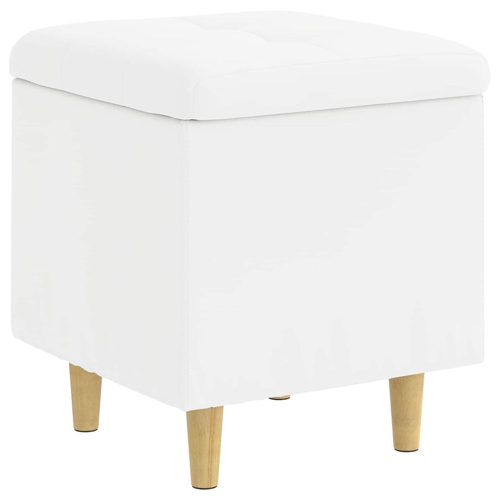 Storage Ottoman White 40 x 40 x 45 cm Faux Leather