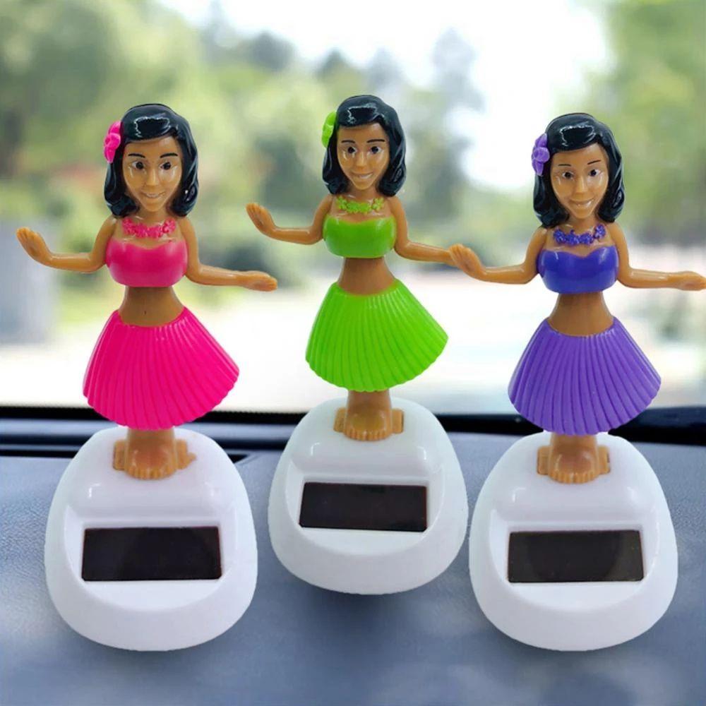 Funny Decoration Car Ornament Hawaii Swinging Girl Shaking Head Dancing Doll Solar Power Toy