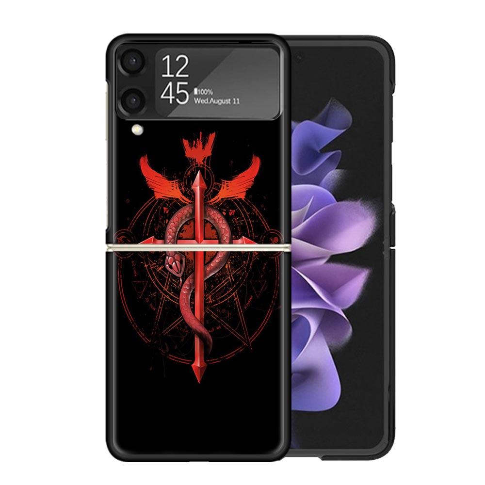 Прозрачный чехол для телефона с принтом Аниме Стальной Алхимик для Samsung Z Flip 7 6 5 4 3 Galaxy ZFlip7 ZFlip6 ZFlip5 ZFlip4 ZFlip3 5G