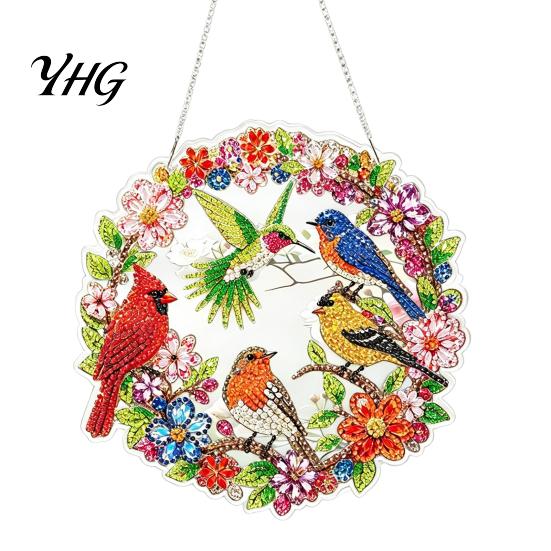 Acrylic Rhinestone Painting Set Christmas Suncatcher Kit, DIY Faux Pearl Art Ornament Craft Crafts for Adults Beginner, Xmas Handmade Ornaments