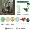 58pcs Mini Triceratops Tyrannosaurus Rex Balloon 40 Inch Olive Green Number 1-9 Balloon Set Dinosaur Theme Party Decoration