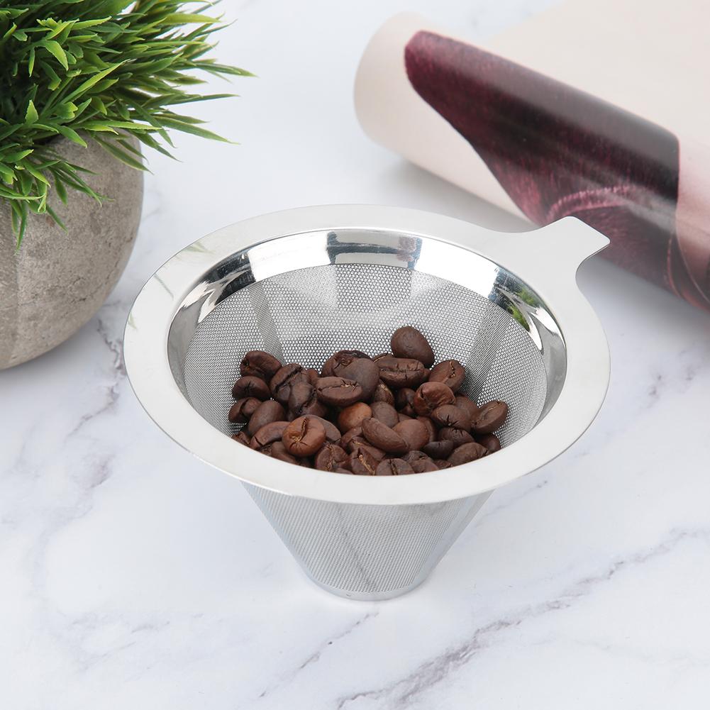 Кофейные аксессуары Кофейный фильтр Инструмент для фильтрации кофе Чашка из нержавеющей стали для домашнего использования Кофейный фильтр-капельница Инструмент для фильтрации кофе