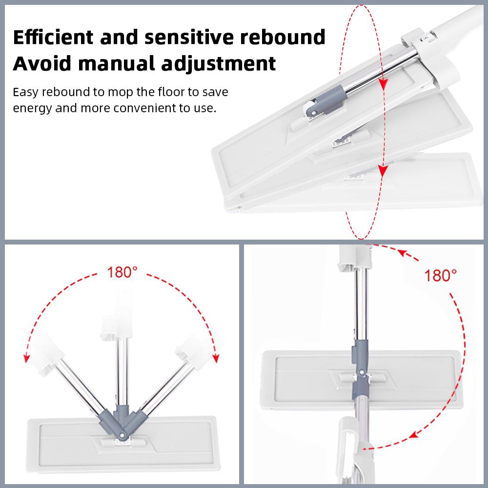 Бесконтактная плоская швабра для пола из микрофибры, отжимная швабра для пола с 2 моющимися насадками, вращающаяся бытовая кухонная щетка для уборки, инструменты