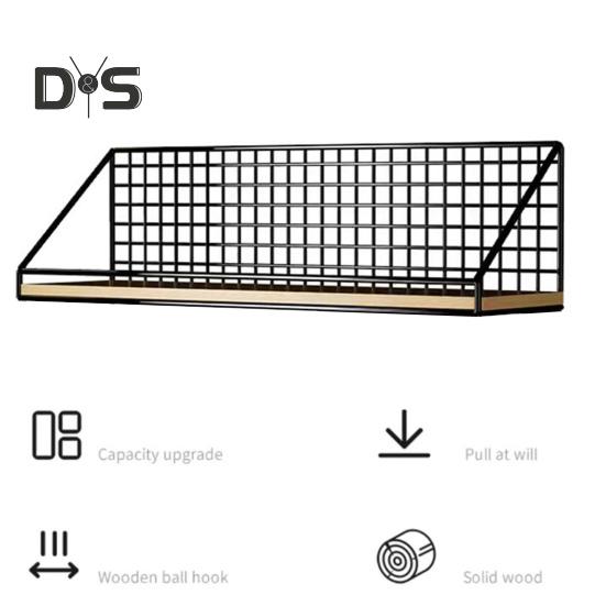 Wall-Mounted Floating Shelves Storage Rack Rustproof Strong Load-Bearing Easy To Install Bookshelf Metal Bracket