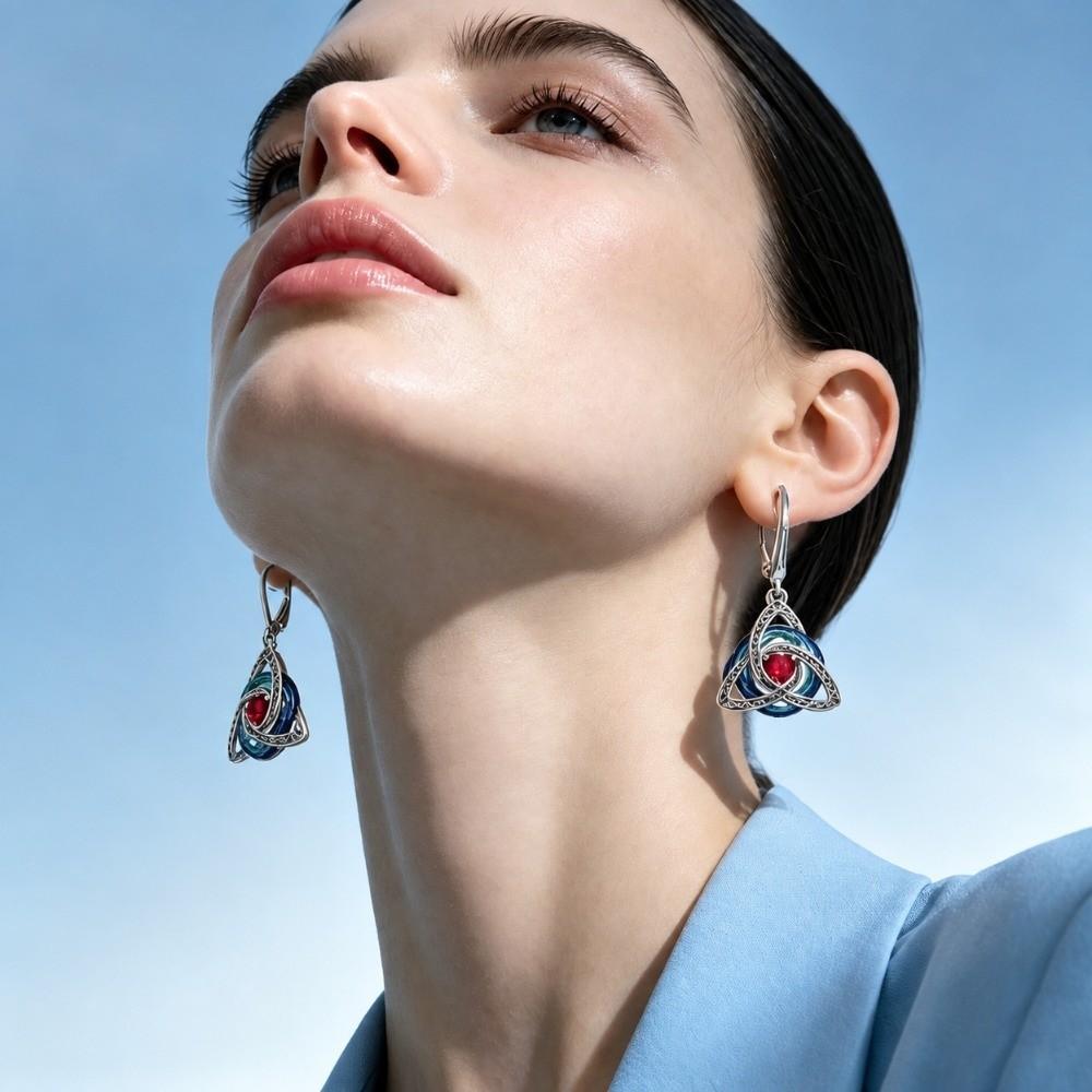 1 Pair Zircon Accent Dangle Earrings Stainless Steel Pendant Earrings Evening Outfits