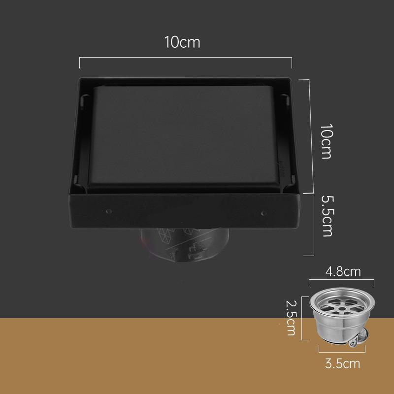 1 шт. 10x10 см. Невидимый боковой слив из нержавеющей стали, скрытый слив для пола, двухцветный матовый слив для пола в ванной комнате