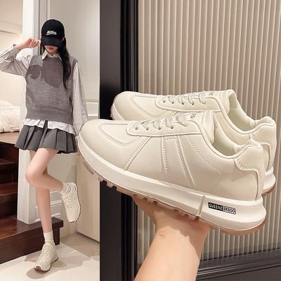 Ретро мода универсальная платформа белые туфли женские 2024 новые осенние увеличивающие рост спортивные и повседневные тренировочные туфли Форрест Гамп