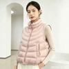 New ribs hooded down vest fashion pressing line design white duck down light vest women's vest winter
