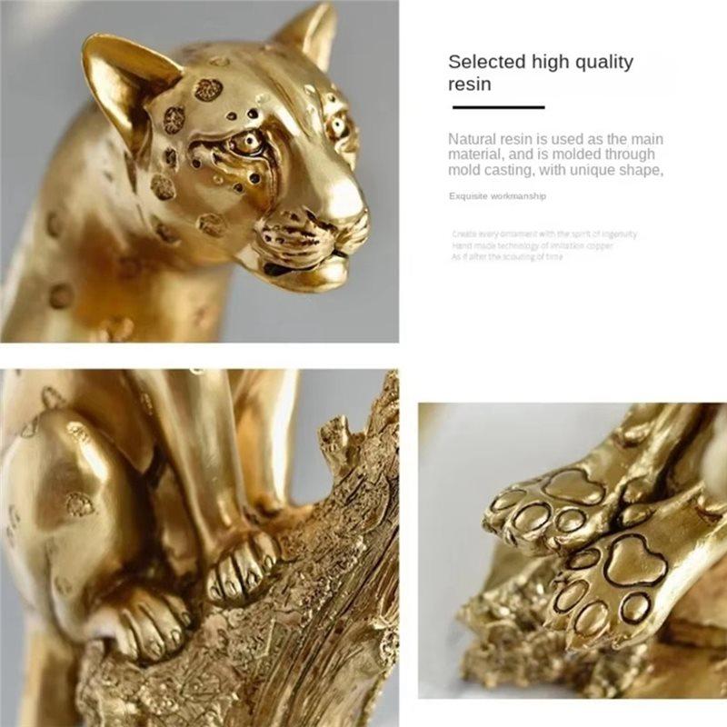 Resin Leopard Statue,Office Sculpture Home Decoration, Indoor Art Ornament Hall Hallway Decorations, Perfect Birthday Gift