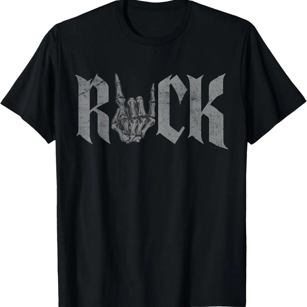 Rock On Skeleton Hand Rock and Roll Rock Music Band T-Shirt