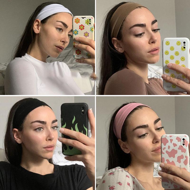 Women Solid Color Headband Yoga Knitting Elastic Hair Bands Turban Makeup Hair Hoop Vintage Headwrap Fashion Hair Accessories