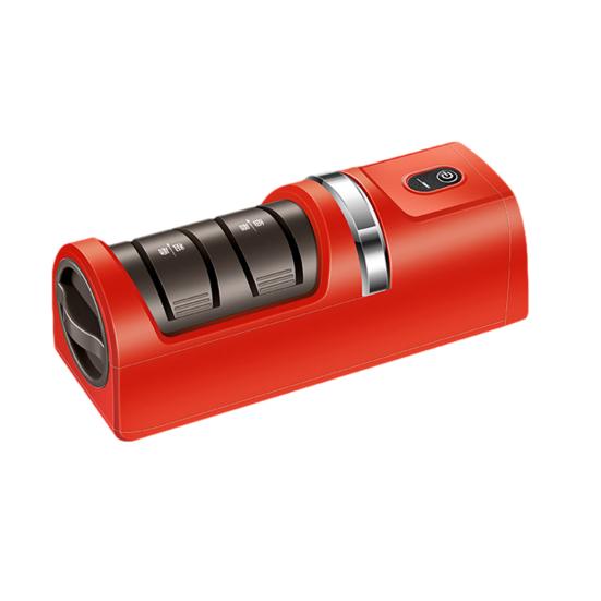 Электрическая точилка для ножей Быстрая заточка Полировка Двусторонняя точилка для ножей Противоскользящая основа Регулировка трех скоростей Бытовая